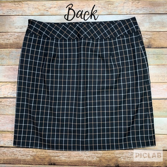 The Loft Plaid Midi Skirt Sz 8P - Picture 2 of 7